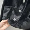 Arbeitskleider 24Delicate Knopf Anlappel kleine Jacke mit kurzgeschnittenem H -Rock Pelzige Textur glatt weich Super bequem1.9