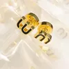 18K Gold M Lettres de marque Designer Boucles d'oreilles Stump pour femmes Retro Vintage Luxury Cercle rond Double côté Portez des boucles d'oreilles chinoises