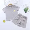 Комплекты одежды летняя пижама шорты футболки с 2 частями детские мальчики девочки девочки хлопок повседневная одежда костюма 3-7 лет