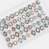 20pcs / lot vintage Luxury Rignestone Opal Stone Rings pour femme d'anniversaire Bijoux de doigt Accéories Gitfs Mélange Style 240414