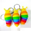 Dekompression Spielzeug 8cm Mini Finger Zappet Toys Slug Snail Raupe Keychain Child ADT Reliever Anti-Angst Squeeze Sensory Lustig Pa dh0ye