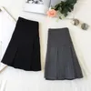 Fashion A Line Women Pleated Skirt High Waist Zipper Grey Student Mini Skirt JK Summer Black Ladies Suit Skirt 240415