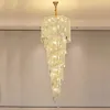 Candelador de escada de cristal grande moderno para luxuos