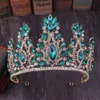 Tiaras barokke paars roodblauw groen kristal tiara kroon bruiloft feest haar sieraden koningin bruids bruid kroon haaraccessoires