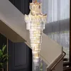 Lampadario scale lungo lampadario moderno moderno duplex villa leggero atmosfera di lusso salto a pavimento del pavimento vuoto soggiorno cristallo