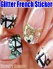 Neuankömmlinge gemischt Korea Design 3D Glitter Französische Aufkleber Nagelkunst Aufkleber Sparkle Tipps Wrap Wraps Dekoration UV Acryl High Qua4413665