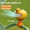 Elektrische fans Leuke cartoon draagbare veiligheidskarventilator USB oplaad luchtkoeling elektrische ventilator voor huishoudelijke multifunctionele handheld desktop borstelloze fanwx