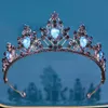Tiaras barokke vintage meisjes kristal kroon haar sieraden tiara vrouwen verjaardagsfeestje luchtblauwe strass bruids kroon accessoires