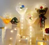 DIY LED Lightballons stehen mit Rose Blumenstrauß Event Dekoration Geburtstagsfeier Hochzeit Dekoration LED Bubble Ballon Y06228781742