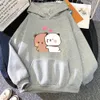 Dessin animé panda ours bubu et dudu sweat à capuche féminin tops kawaii imprimé harajuku ullzang sweat-shirt oneck femelle unisexe 240428