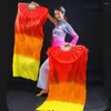 Decorative Figurines 150cm Length Sell Ms.Belly Dancing Fan Gradient Long Color Fans Practice Dancer Props Chinese Silk Dance Imitation