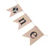 Fiori decorativi 1pc rugby Burlap Banner Banner tira bandiera per la festa di compleanno di decorazioni di un anno per bambini baby