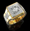14 K Złoty Biały Diamentowy pierścionek dla mężczyzn Fashion Bijoux Femme Biżuter