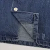 Herenpakken 2024 lente/zomer polo kraag gewassen denim shirt met korte mouwen voor mode veelzijdige losse hoogwaardige jas