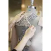 Gelin Dantel Anne Elbiseler Şampanyası Ceket Uzun Kollu Boncuklu Artı Boyut Özel Yapımı Denizkızı Sevgiliye Boyun Akşam Partisi Gowns
