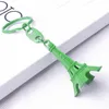 Keychains 50pcs Lot Paris Eiffel Tower Keychain Mini Candy Color Keyring Store Advertising Promotion Service Equipment Keyfob279o