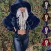 Pelliccia di pelliccia faux 2023 autunno inverno donne alla moda maniche lunghe Coloro solido Coote con cappuccio X0907 Abbigliamento a goccia Abbigliamento Abbigliamento esterno Dhksd