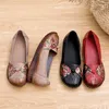 Casual schoenen Woizgic dames moeder vrouwelijke dames echte lederen flats platform loafers niet -slip op bloemen zachte plus maat 42 43