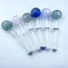 COLOR bubbler pyrex glass pipes Curved Glass Oil Burners Pipes 5.5 inch length glass tube Balancer Skull Pipe smoking pipes