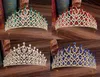 Clips de cheveux Barrettes baroque Bridal rouge vert bleu cristal Tiaras couronnes Pageant Prom Veil Tiara Bridge Bride for Wedding Acce8533165