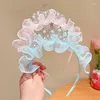 Accessoires de cheveux pour enfants Hoop Girl Princess Crown Clip Super Fairy Net Yarn Baby Head Heart