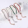 Link -Bänder Zhouyang Tennisarmband für Frauen Luxus Handy einstellbar 4 Mosaik 4mm Zirkonia Roségold Farbe Mode Schmuck Geschenk