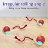 Kotek Rolling Ball Ptak Chirping Interactive Cats Toys Motion Motion Centor Kulki zabawki Random Rolling Pet Kitten Teaser Long Tail 240429