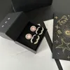 Oorbellen boetiek 18K vergulde oorbellen merkontwerper roze sieraden set met schattige meisje oorbellen hoogwaardige diamant mode hoogwaardige mini-oorbellen