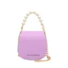 Vrouwen mini handtassen elegante schoudertas draagbare kettingzakken meisje parel crossbody rhombus kleine vierkant 240429