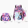 Sac à dos Primary Girl pour enfants Sacs pour garçons école imprimée en nylon imperméable sac à dos orthopédique 3pcs / set