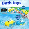 Bath Toys Childrens Dusch Water Toys Abs Windup Car Cartoon Car Baby Shower Toys Childrens Gifts Amfibious Car Badrum Floating Toys Wx1