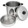 Kochgeschirrsets Maxam 30 Quart Stock Pot Dampfer Korbset - Wasserloses Kochen mit hoher Hitzeretention mit Deckel zum Servieren