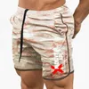 Shorts masculins Été Nouvelle tendance décontractée cordon de crampons pour hommes shorts sportifs minces mince séchage rapide et décontracté ruisseonnette à cinq quarts pantalons J240429