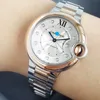 Unisex wijzerplaten automatisch werken horloges Carter nieuwe blauwe ballon 18k rose goud diamant mechanisch horloge dames w3bb0006