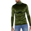 Men's T Shirts Men's sexy men's long sleeved t-shirt with golden velvet high neck, warm and versatile top, breathable and fashionable base shirt Man Tees Polos tops