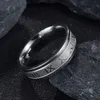 Bands anneaux vintage Roman Digital Ring Temperature Fashion 6 mm de large en acier inoxydable Couple pour hommes bijoux bijoux d'anniversaire cadeau Q240429