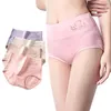 Women's Panties 4Pcs High Waist Cotton Plus Size Body Shaper Underwear Soft Print Girls Briefs Slimming Sexy Female Lingerie