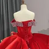 Robe de bal rouge de luxe quinceanera robes 2024 cryatal tul à niveaux volants mexicains sweet 16 robes vestidos de 15 anos lace up up
