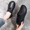 Casual Shoes Women 2024 Spring Vintage Lace Up miękki podeszwy non slip Flats Oxford Leather Woman Single