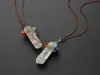 Chakra Gemstone Tree of Life Wire Wire avvolto Natural Clear Quartz Crystal Point Necklace Mother039s Day Gift8615052