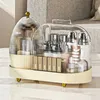 Organisateur cosmétique Organisateur de maquillage rotatif à 360 degrés Boîte de rangement de luxe avec couvercle Cosmetic Beauty Salle de bain Q240429