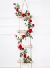 Real Touch Artificial Fake Silk Rose Flower Fake suspension de roses décoratives Plantes de vigne laisse des fleurs de guirlande artificielle WA3183944