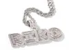 AZ Anpassade namnbokstäver halsband Mens mode hiphop smycken kristall socker isat ut guld initial bokstav hänge halsband8720935