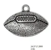 2D Football Charms Sports Fan Pendants Jewelry Finding Antique Silver Plated Accessory5219539