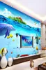 3D Ściana Mural Podwodna tapeta Po Śliczna delfinowa tapeta Ryba Nowoczesna dekoracja wnętrz Kid Sypialnia samoprzylepna WA1008170