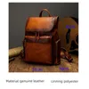 Rucksack hochwertige echte Leder Männer handgefertigt Vintage Herren -Laptopbeutel Mochila Travel Boys Shoolbag