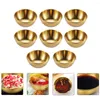 Plates Stainless Steel Seasoning Sauce Dish Dipping Bowls Round Tray Sushi Vinegar Soy Saucer Appetizer