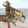 Bikini COPERVUPS SEXY Tiger Pattern Stampa Kimono Abe Plage Swimsuit Copertura Boho Shee Long Dress 240419