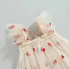 Robes de fille blotona petites filles robe en tulle ananas imprimement princesse butain de papillon décontracté pour les vêtements d'été de fête à la plage 6m-4Y