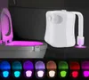 Inteligentna toaleta nocna lampa LED ruch w łazience Aktywowany PIR Automatyczne podświetlenie RGB dla toalet miski Lights9694794